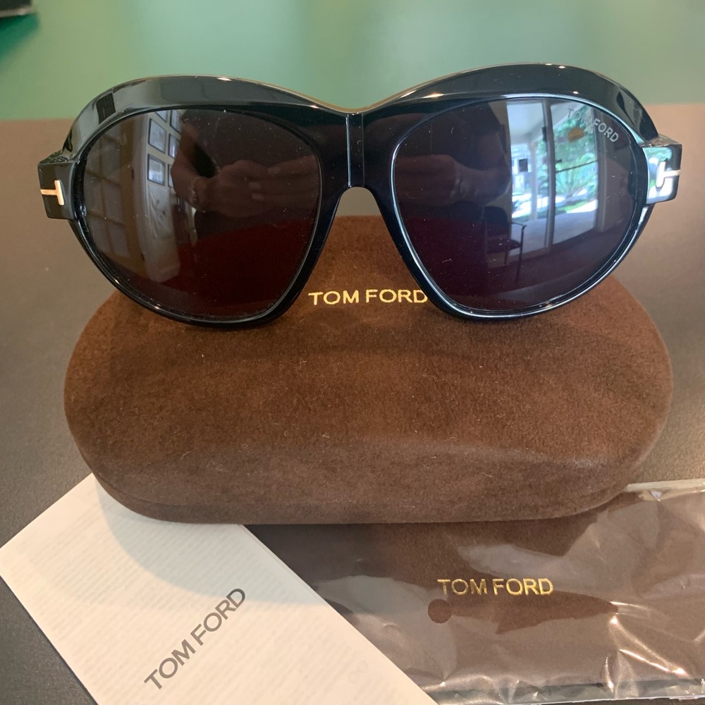 TOM FORD INGER TF1113 ECO 
COL 01A Black 59mm Aviator Plastic Sunglasses